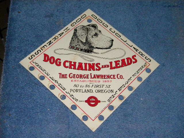 $OLD Dog Chains Leads Tin Sign