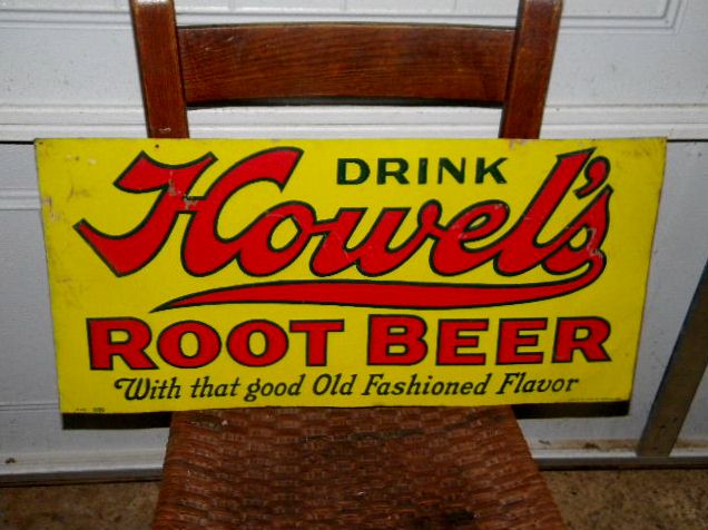 $OLD Howell's Root Beer Embossed Tin Sign