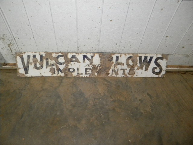 $OLD Vulcan Plows & Implements SSP Porcelain Sign