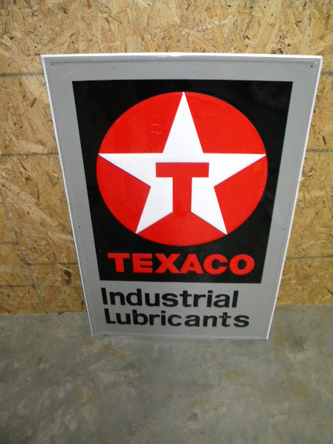 $OLD Texaco Industrial Lubricants Tin Sign 1980s
