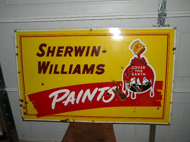 $OLD SWP Sherwin Williams Paints Porcelain Sign