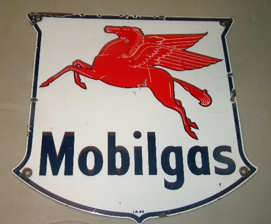 $OLD Mobilgas pump sign