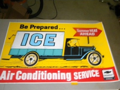 $OLD Chevrolet Original Dealer Poster Sign w/ ICE Truck Graphics