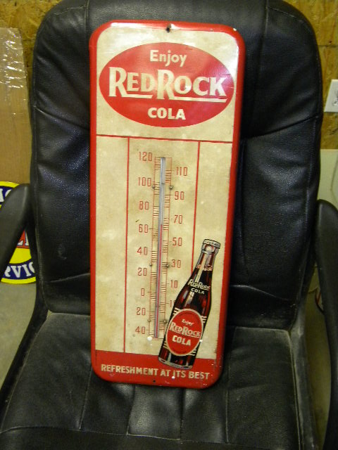 $OLD Red Rock Cola Tin Thermometer