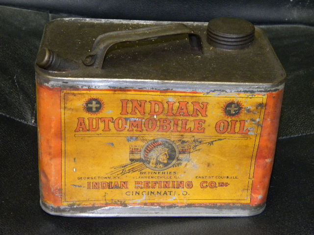 $OLD Indian Automobile Oil 1 Gallon Early Motor Oil Can
