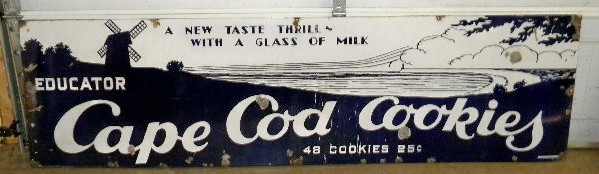 $OLD Cape Cod Cookies Graphic Porcelain Sign