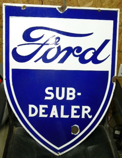 $OLD Ford "Sub Dealer" SSP Porcelain Sign