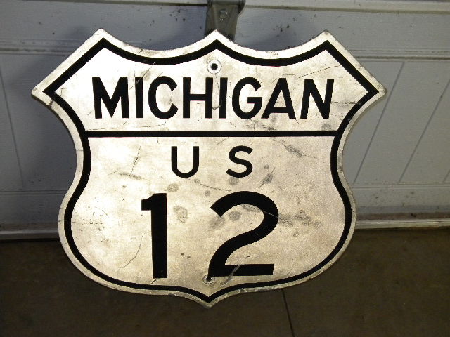 $OLD Michigan US Route 12 Shield Sign Large Version