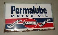 Amoco Single Sided Tin Sign Permalube $OLD