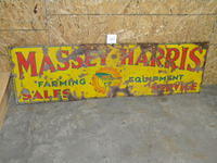 $OLD Massey Harris SSP Porcelain Sign w/ Plow/Hand Graphics