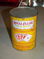 $OLD Royal Flush Empty Metal Quart w/ graphics