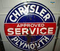 $OLD Chrysler Plymouth Service Double Sided Porcelain Sign