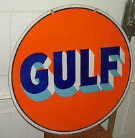 Killer 30 Inch Gulf Double Sided Porcelain Curb Sign $OLD