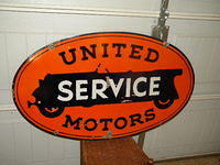 $OLD United Service Double Sided Porcelain Sign Veribrite