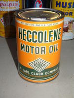 $OLD H. Earl Clack Heccolene husky Motor Oil Quart