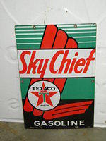 $OLD Original Texaco Sky Chief Porcelain Gas Pump Sign
