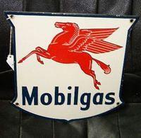 $OLD Mobilgas Porcelain Gas Pump Sign with Pegasus