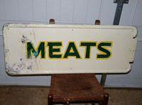 $OLD Coca Cola Pillaster Sign "MEATS"