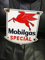 $OLD Mobilgas "Special" Porcelain Gas Pump Sign