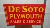 $OLD DeSoto Plymouth Double Sided Porcelain Sign