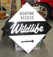 $OLD NC Wildlife Boating Double Sided Tin Sign