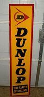 $OLD Dunlop Tires Vertical Tin Embossed Sign