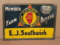 $OLD Illinois Farm Bureau Embossed Tin Sign