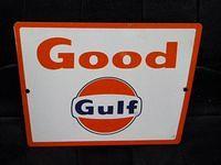 $OLD Good Gulf Porcelain Pump Sign