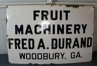 $OLD Fruit Machinery Woodbuy GA Porcelain Sign