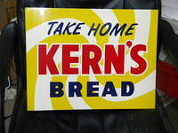 $OLD Kerns Bread Double Sided Tin Flange Sign