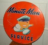 SOLD: Union 76 Minuteman Service Porcelain Sign