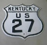 SOLD: Kentucky US 27 Route Shield Embossed