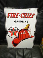 $OLD Texaco Fire Chief 12 x 18 PPP Porcelain Pump Sign