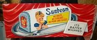 $OLD 1959 Sunbeam Sign w/ Platter Emb Tin