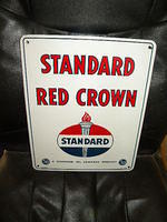 $OLD Standard Red Crown Porcelain Pump Sign