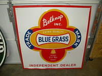 $OLD Belknap Blue Grass Embossed Tin Sign