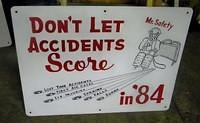 $OLD Hockey Themed Safety Sign 1984