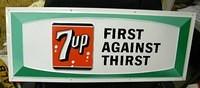 $OLD Tin Seven Up Sign NICE!