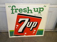 $OLD Seven Up Tin Sign