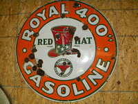 $OLD  Red Hat Royal 400 Porcelain Sign