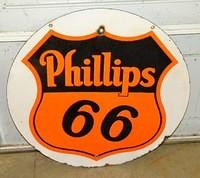 $OLD Phillips 66 30 Inch DSP Porcelain Sign