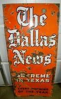 $OLD The Dallas News Gulf Colors Porcelain Texas Lighthouse Highway Sign