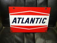 $OLD Nice Atlantic Porcelain Pump Sign