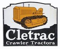 WANTED: Cletrac Crawler Tractor Porcelain Flange Sign (or std Sign).
